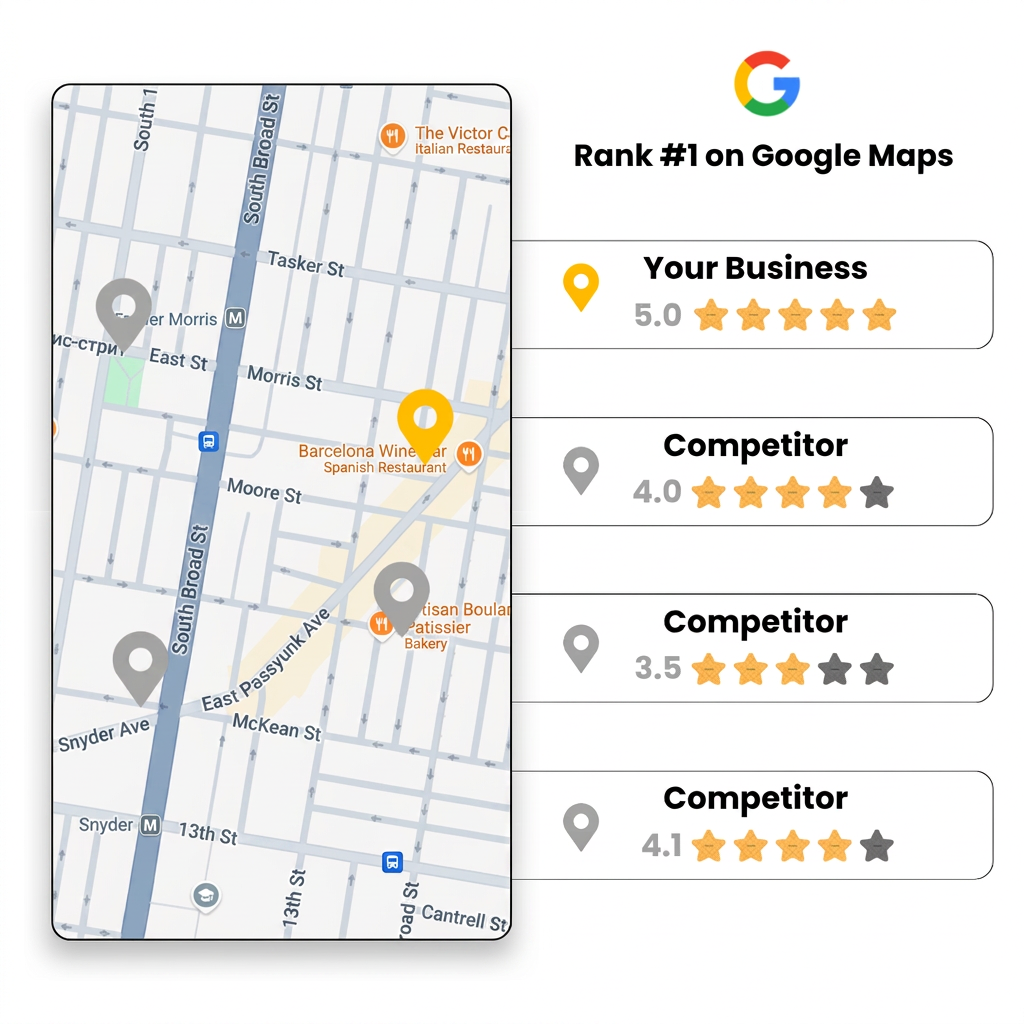 Your business ranked #1 on Google Maps